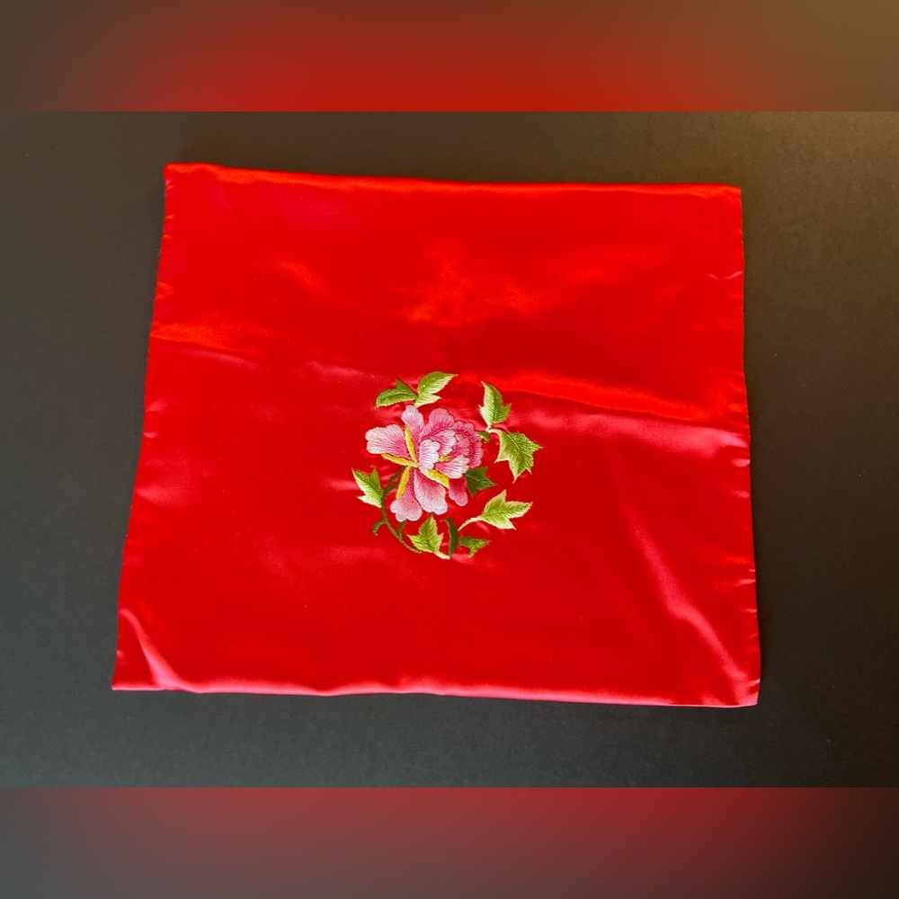 Vintage Red Satin Lingerie Bag